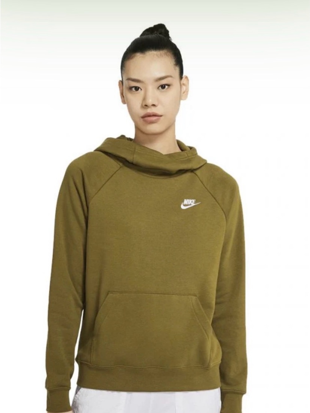 Nike Olive Hoodie with White Swoosh - Picture 4 of 4